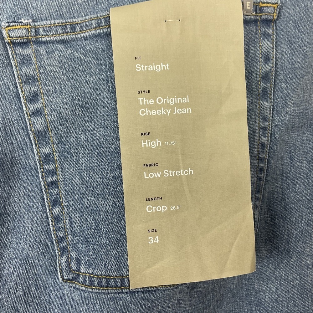 EVERLANE The Original Cheeky Jean Straight Leg High Rise Crop Denim Size 34 - Picture 5 of 8